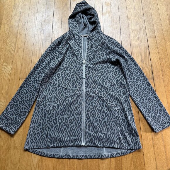 Soft Surroundings Size S Womens Gray Lyra Leopard Print Full Zip Hoodie - Picture 10 of 16
